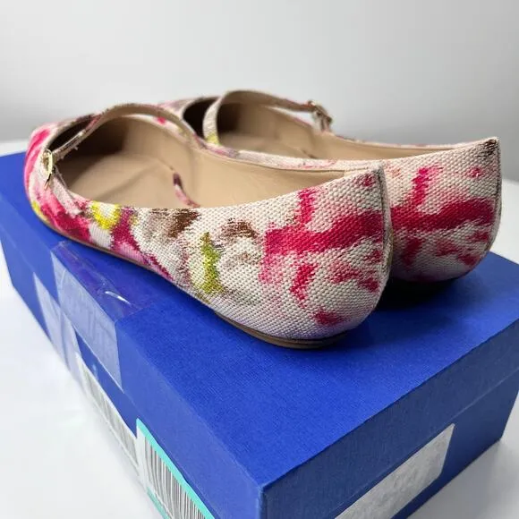 Stuart Weitzman | Women's | 8 | Emilia Mary Jane Flats | Pink Multi | Jacquard
