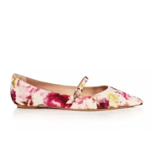 Stuart Weitzman | Women's | 8 | Emilia Mary Jane Flats | Pink Multi | Jacquard