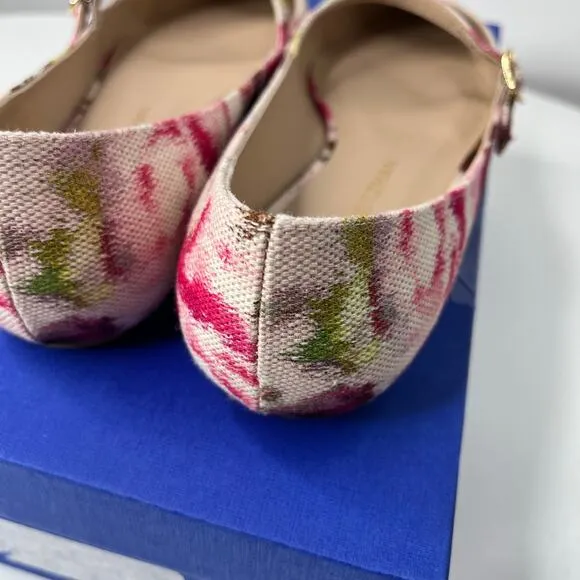 Stuart Weitzman | Women's | 8 | Emilia Mary Jane Flats | Pink Multi | Jacquard