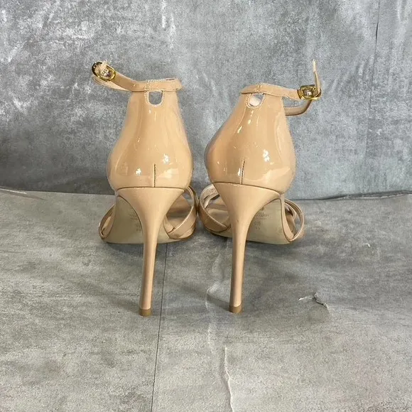 Stuart Weitzman Women's Nude Cross-Strap Round-Toe Ankle-Strap Sandals SZ 11