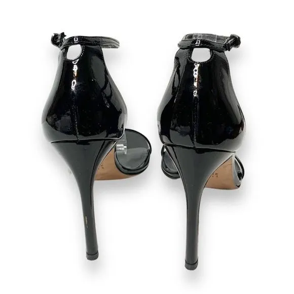 Stuart Weitzman Black Leather Ankle Strap Open Toe High Heeled Sandals Size 7 M