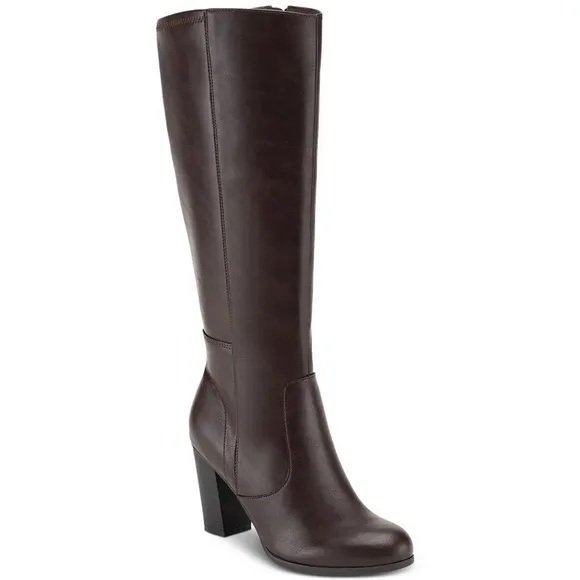 Style &amp; Co. Brown Heeled Boots‎ with Knee-High Design