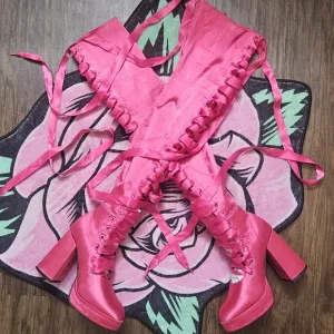 Sugar Thrillz: Heiress Request Hot Pink Thigh High Boots, Size 8, NIB Dolls Kill
