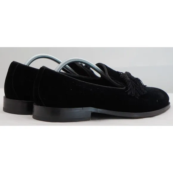 Suit Supply Men’s Velvet Black Tasseled Slip on Loafers Italy Size 43 / US 10