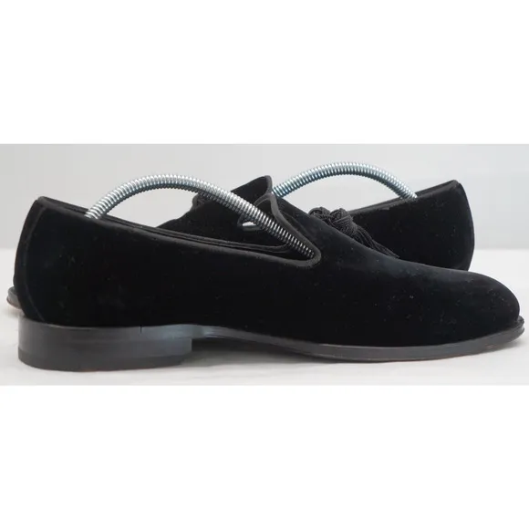 Suit Supply Men’s Velvet Black Tasseled Slip on Loafers Italy Size 43 / US 10