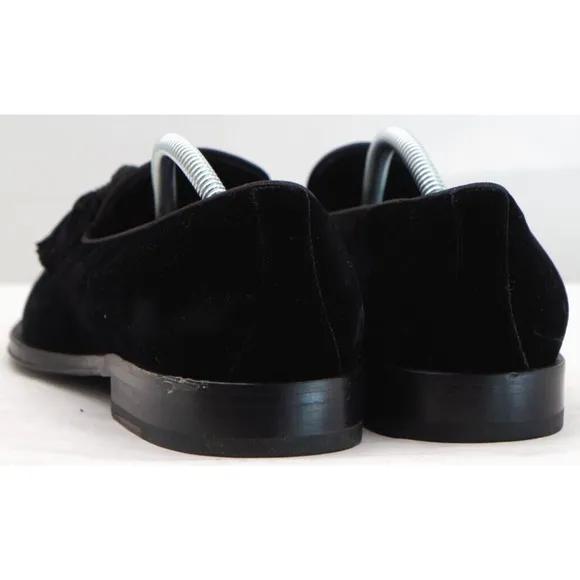 Suit Supply Men’s Velvet Black Tasseled Slip on Loafers Italy Size 43 / US 10