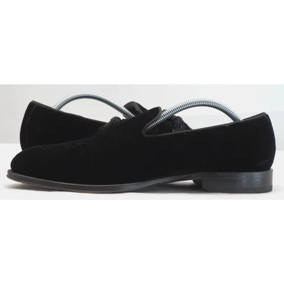 Suit Supply Men’s Velvet Black Tasseled Slip on Loafers Italy Size 43 / US 10