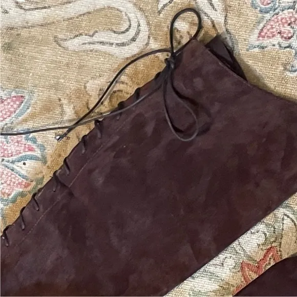 Sundance | “At a Glance” Suede Lace-Back Knee Hi Boots, Sz 8.5/39 ♥ Neve…