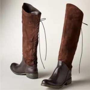 Sundance | “At a Glance” Suede Lace-Back Knee Hi Boots, Sz 8.5/39 ♥ Neve…