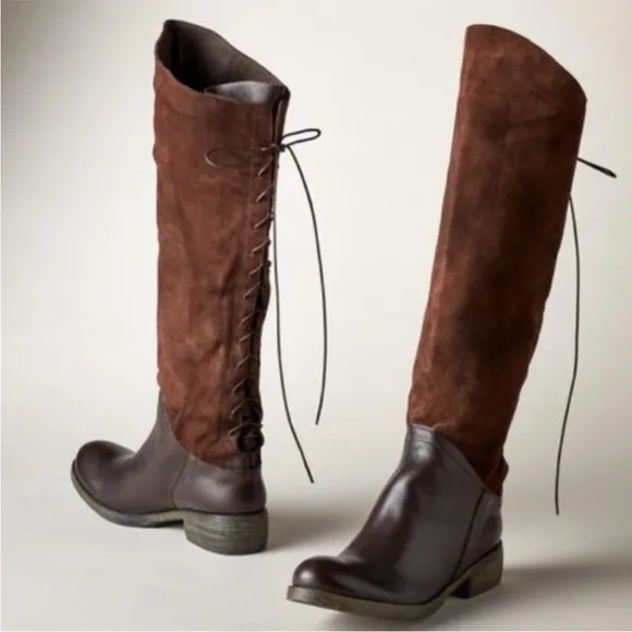 Sundance | “At a Glance” Suede Lace-Back Knee Hi Boots, Sz 8.5/39 ♥ Neve…