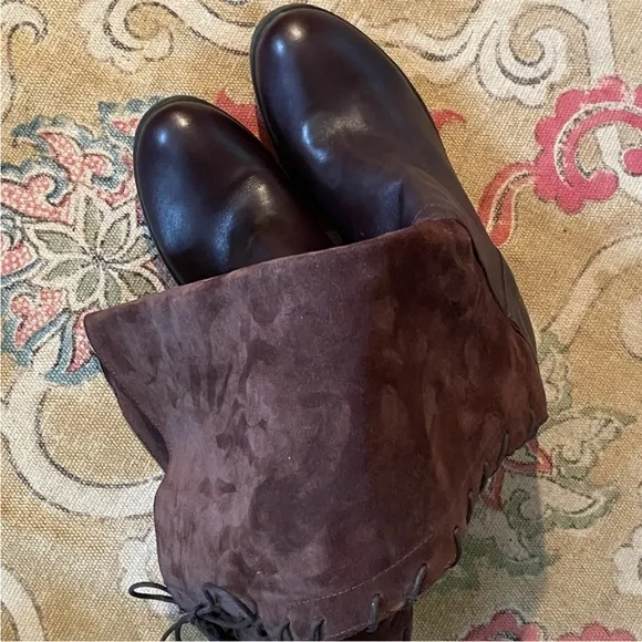 Sundance | “At a Glance” Suede Lace-Back Knee Hi Boots, Sz 8.5/39 ♥ Neve…
