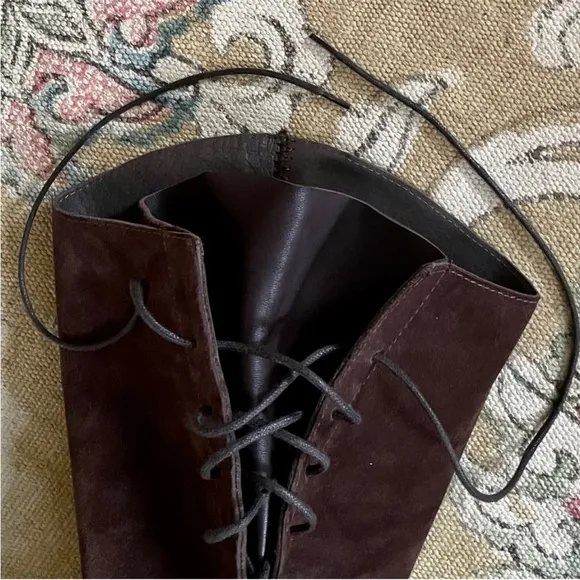 Sundance | “At a Glance” Suede Lace-Back Knee Hi Boots, Sz 8.5/39 ♥ Neve…