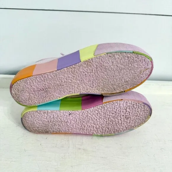 Superga Fantasia Pink Rainbow Platform Sneakers, Women’s Size EU 39 / US 6.5