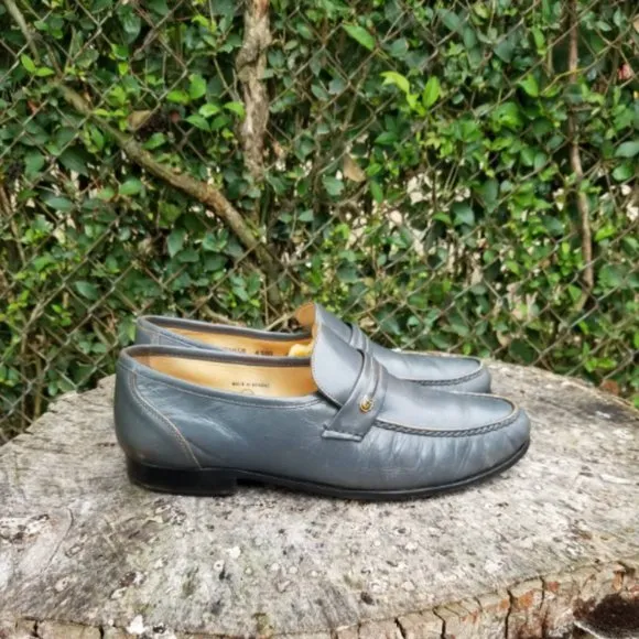 Sz 11 Vintage Men's Oakwoods Gray Dress Loafers