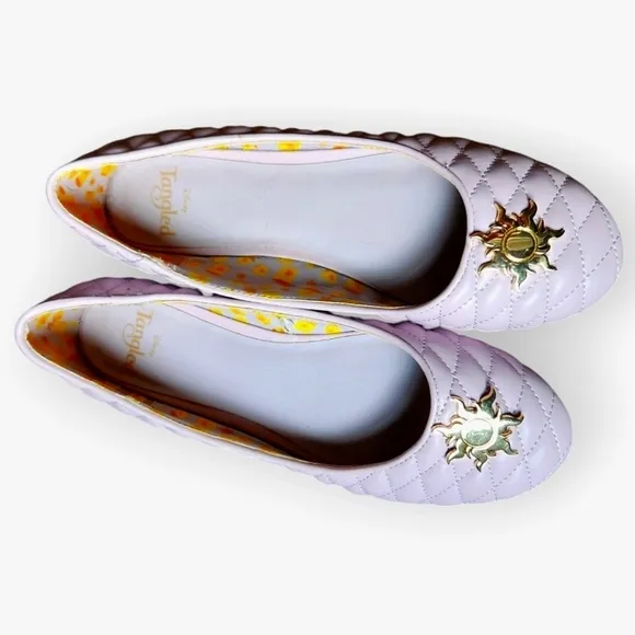 Tangled Disney Tangled Sun Quilted Flats 9/10 New without tags!