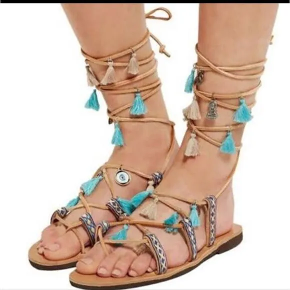Tassel Wrap Sandal Mabu by Maria BK Size 9