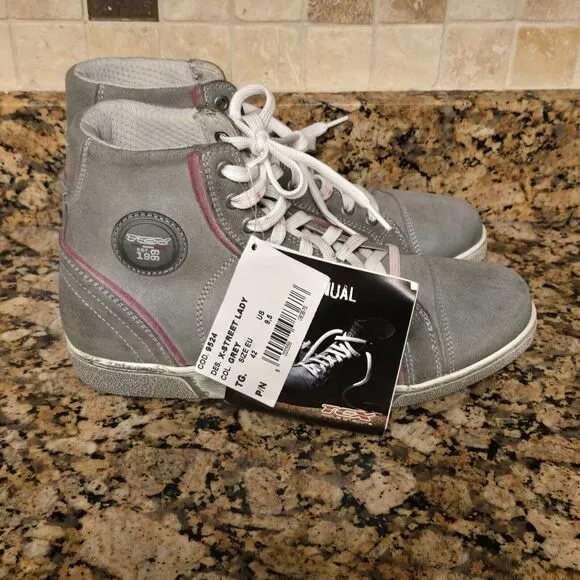 TCX‎ X Street LADIES MOTORCYCLE MOTORBIKE BOOTS - GREY PINK EU42 US 9.5