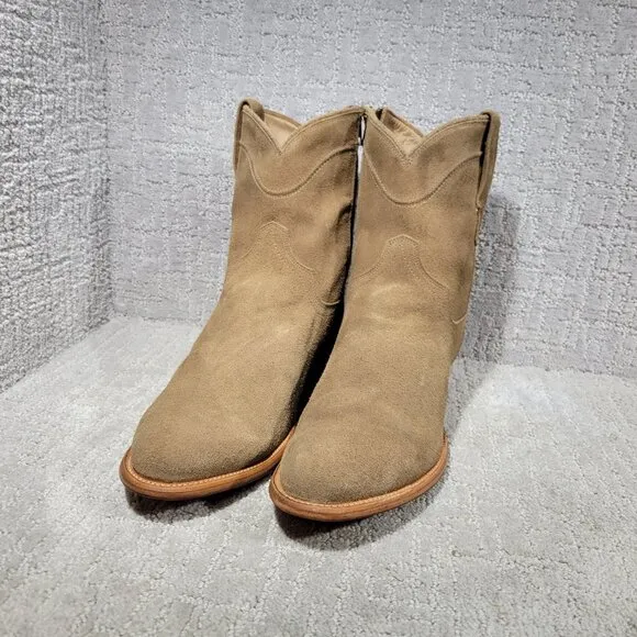 Tecovas The Dean Mens Size US 12D Beige Suede Cowhide Ankle High Western Boots