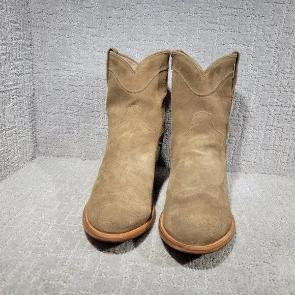 Tecovas The Dean Mens Size US 12D Beige Suede Cowhide Ankle High Western Boots