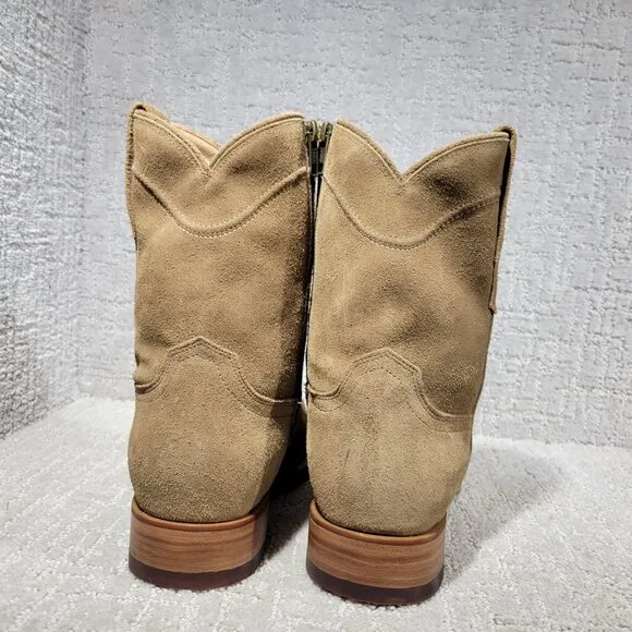 Tecovas The Dean Mens Size US 12D Beige Suede Cowhide Ankle High Western Boots