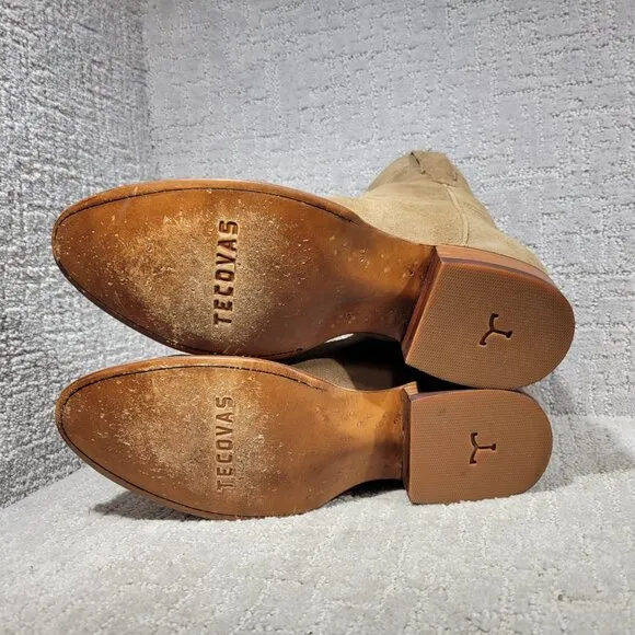 Tecovas The Dean Mens Size US 12D Beige Suede Cowhide Ankle High Western Boots