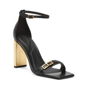 TED BAKER Black Leather Vida T Buckle Sandals