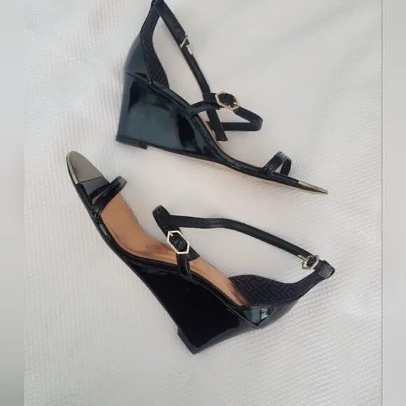 Ted Baker leather strap wedges sandals