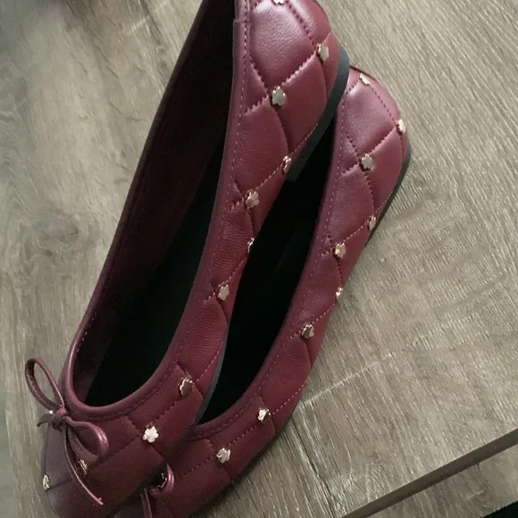Ted Baker London Libban Purple Ballerina Flats With Magnolia Studs