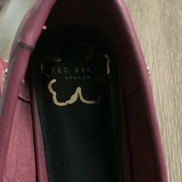 Ted Baker London Libban Purple Ballerina Flats With Magnolia Studs