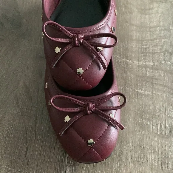 Ted Baker London Libban Purple Ballerina Flats With Magnolia Studs