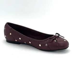 Ted Baker London Libban Purple Ballerina Flats With Magnolia Studs