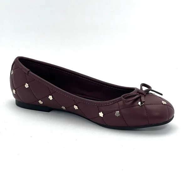 Ted Baker London Libban Purple Ballerina Flats With Magnolia Studs