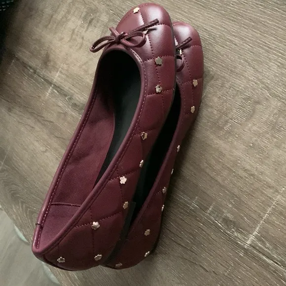 Ted Baker London Libban Purple Ballerina Flats With Magnolia Studs