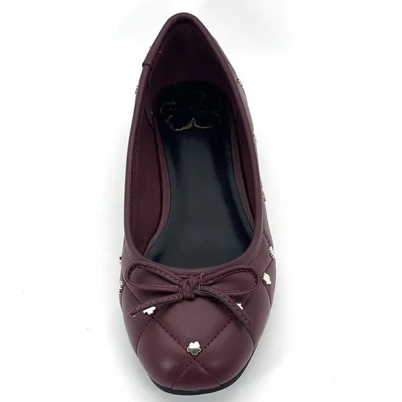 Ted Baker London Libban Purple Ballerina Flats With Magnolia Studs
