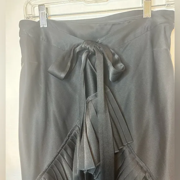 Ted Baker Side Zip Wrap Front Pleated Hem Skirt, Black | Sz 2 (Ted Baker Sizing)