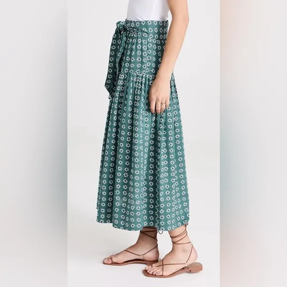 THE GREAT. EUC Sz 3 Highland Skirt Floral Green Maxi Skirt