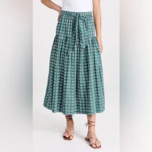 THE GREAT. EUC Sz 3 Highland Skirt Floral Green Maxi Skirt