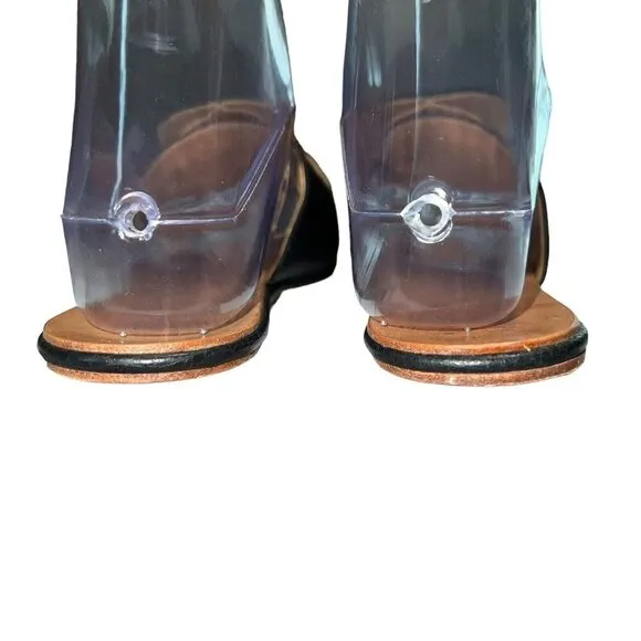 The Palatines Caeleste Slide Sandal in Black and Tan Size 6 Leather Circle‎ Flat