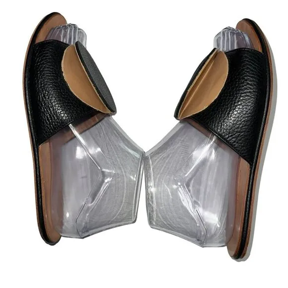 The Palatines Caeleste Slide Sandal in Black and Tan Size 6 Leather Circle‎ Flat