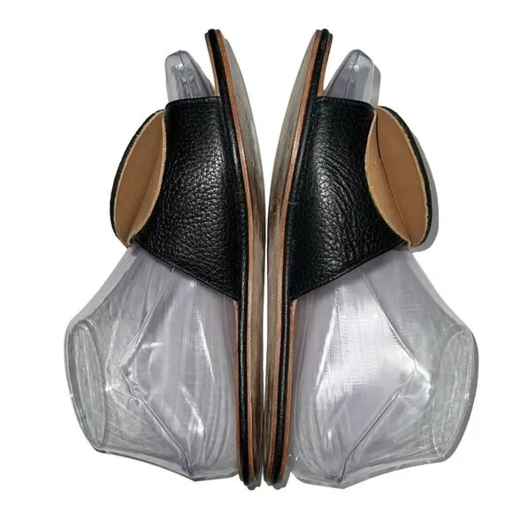The Palatines Caeleste Slide Sandal in Black and Tan Size 6 Leather Circle‎ Flat
