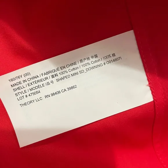 Theory Long Sleeves Button Down Shaped Mini Shirtdress in Red