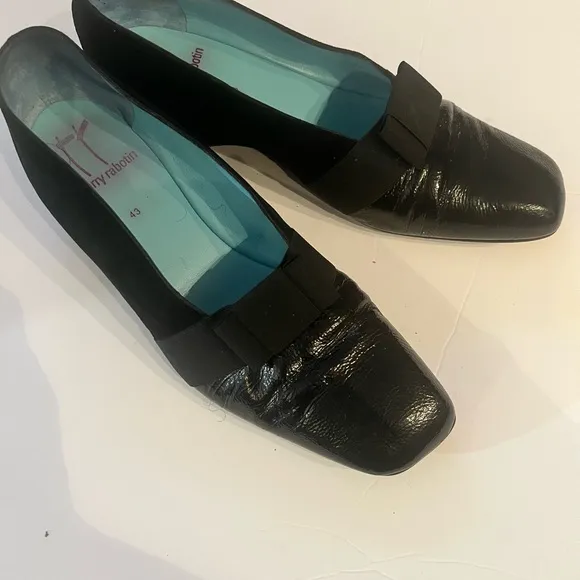 Thierry Rabotin Black Flats with Decorative Toe