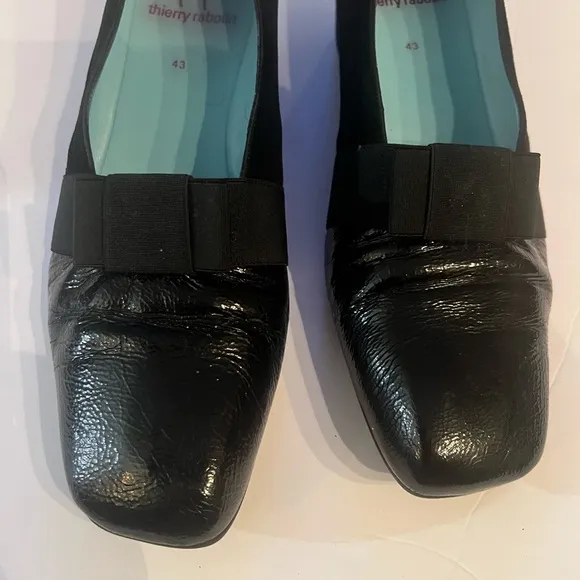 Thierry Rabotin Black Flats with Decorative Toe
