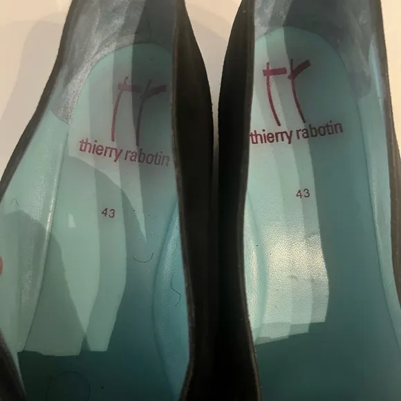 Thierry Rabotin Black Flats with Decorative Toe