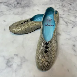 Thierry Rabotin Grace Snake Embossed Leather Flats