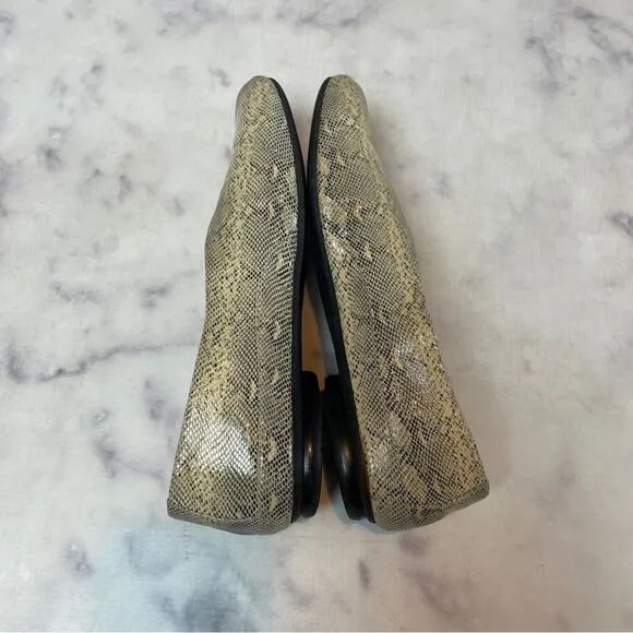 Thierry Rabotin Grace Snake Embossed Leather Flats