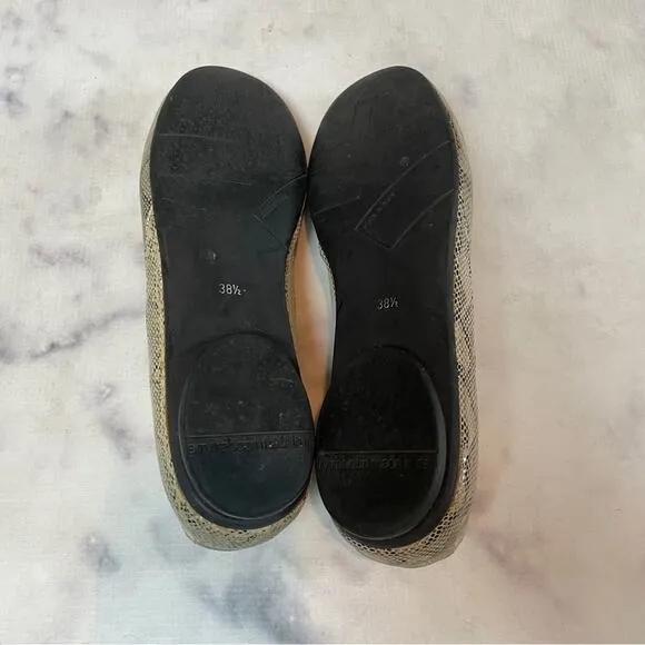 Thierry Rabotin Grace Snake Embossed Leather Flats