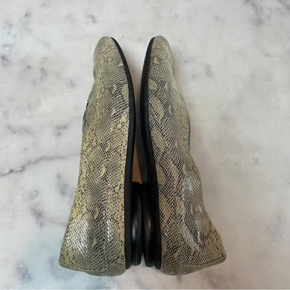 Thierry Rabotin Grace Snake Embossed Leather Flats