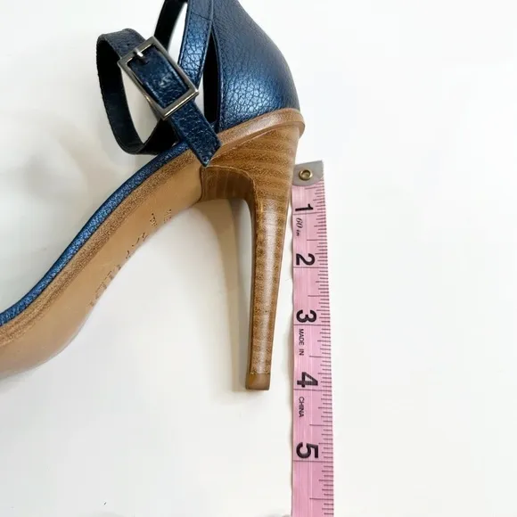 Tibi Amber Ankle Wrap Sandals Stiletto Leather in Caspian Blue Women's 37.5