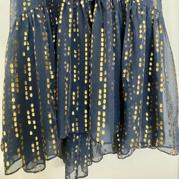 Tibi Metallic Gold Fil Coupe Maxi Dress